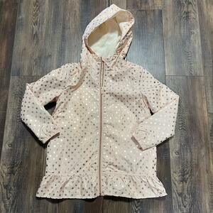 BCBGirls Rain Jacket Fleece Lined Flowers Pink Medium